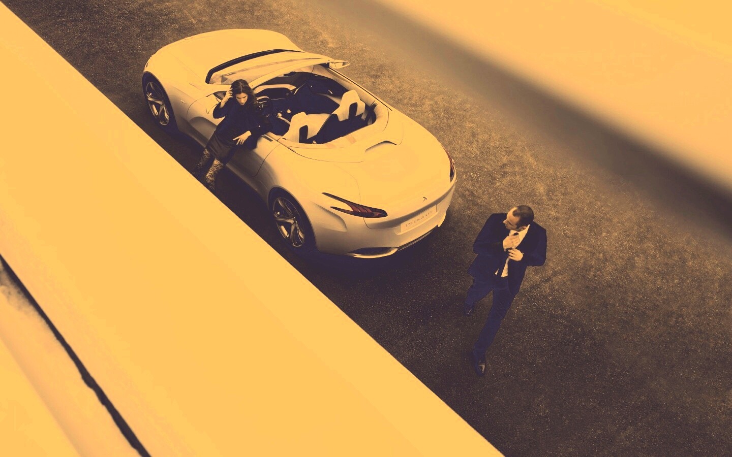 Пара у кабриолета Пежо обои