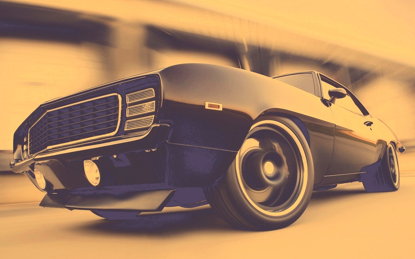 Мускул кар на повороте обои