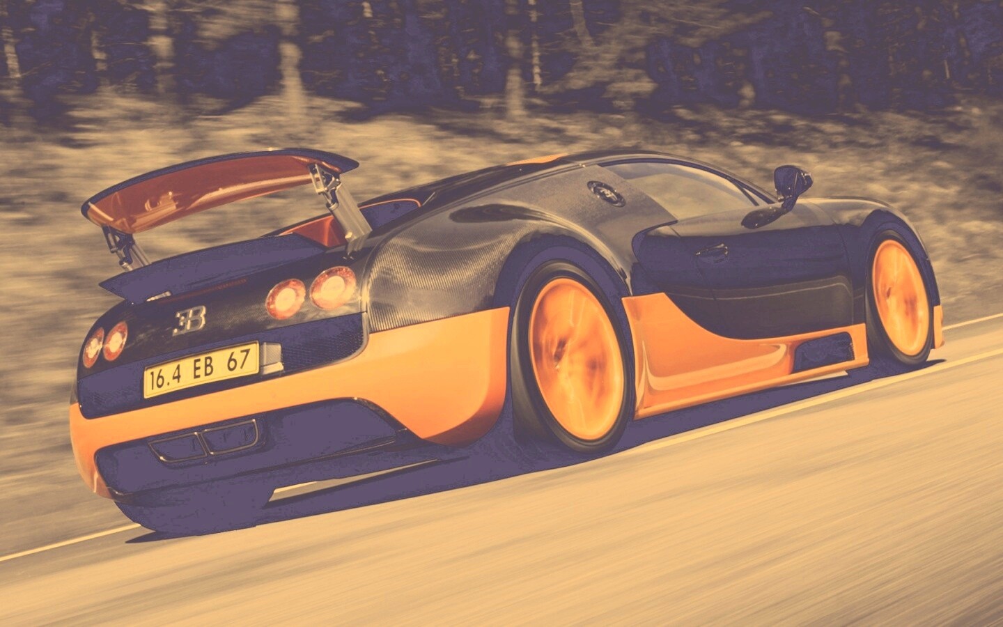 Оранжево-черный Бугатти обои