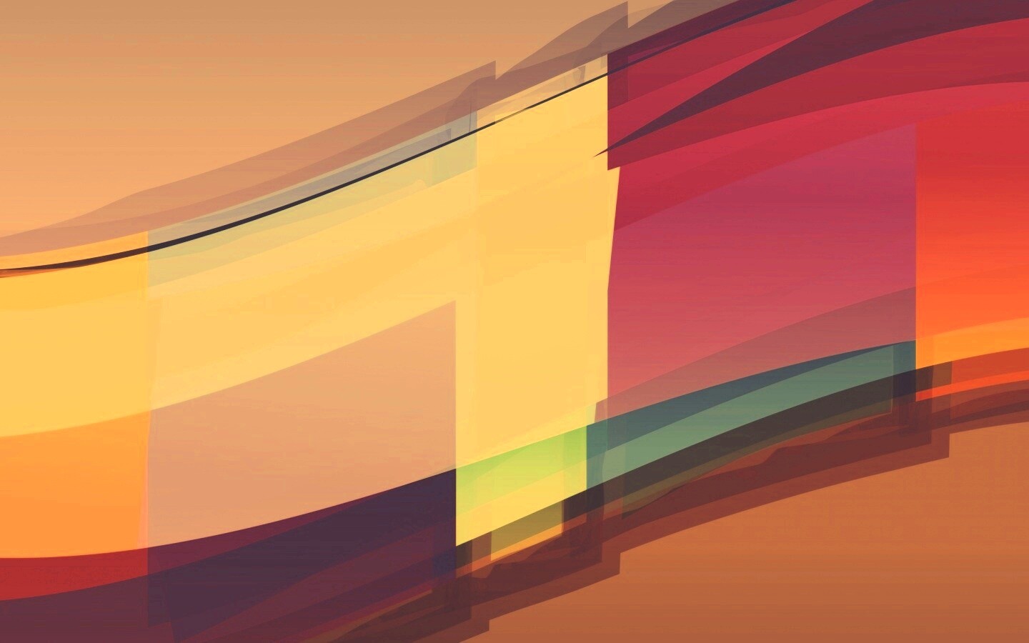 Волна из прозрасных цветных пластин обои