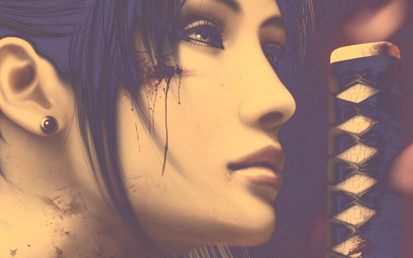 Японка с катаной обои