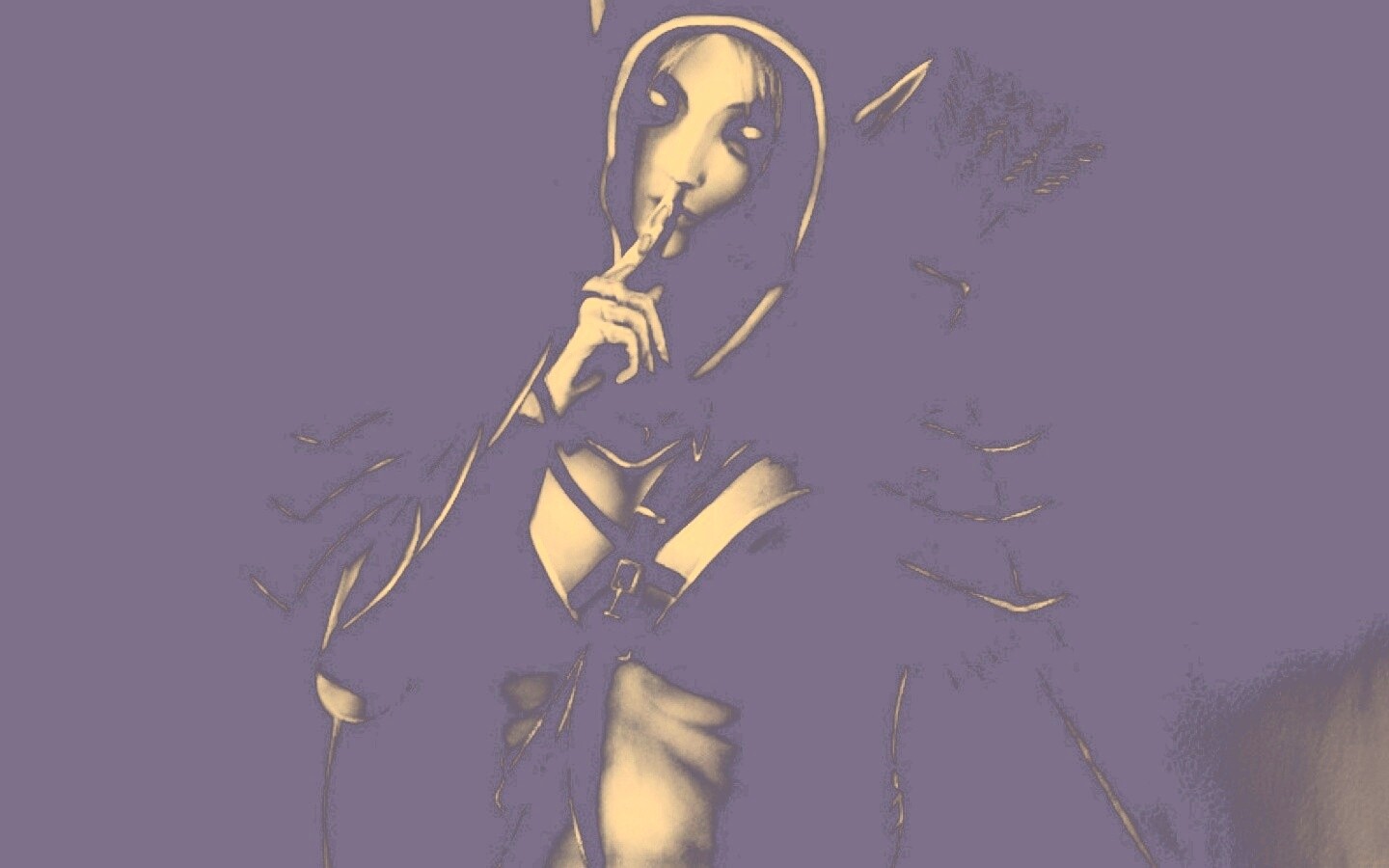 Ночная эльфийка призывает к тишине обои