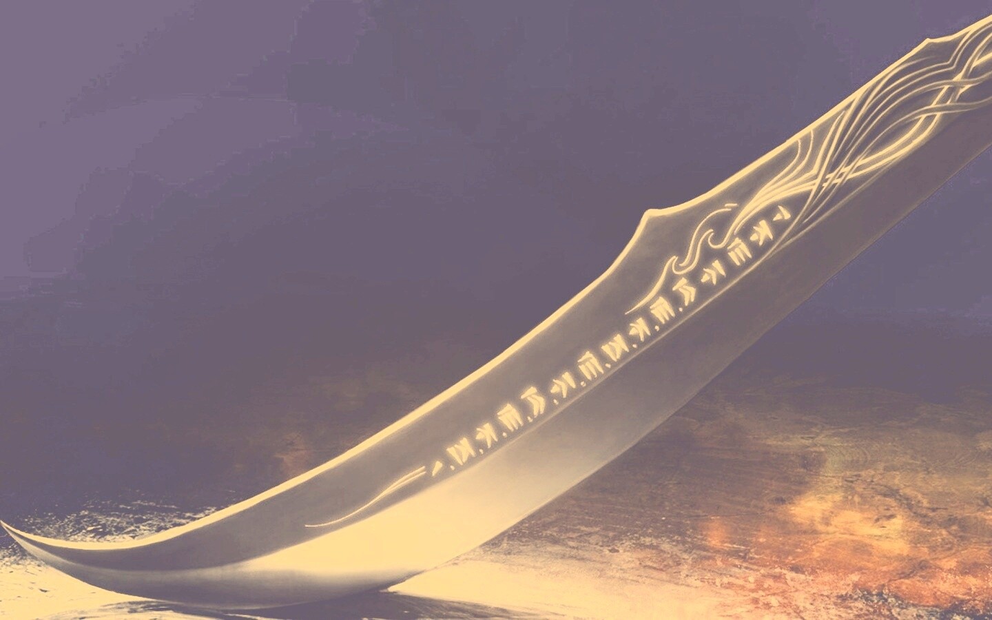 Клинок с магическими рунами обои