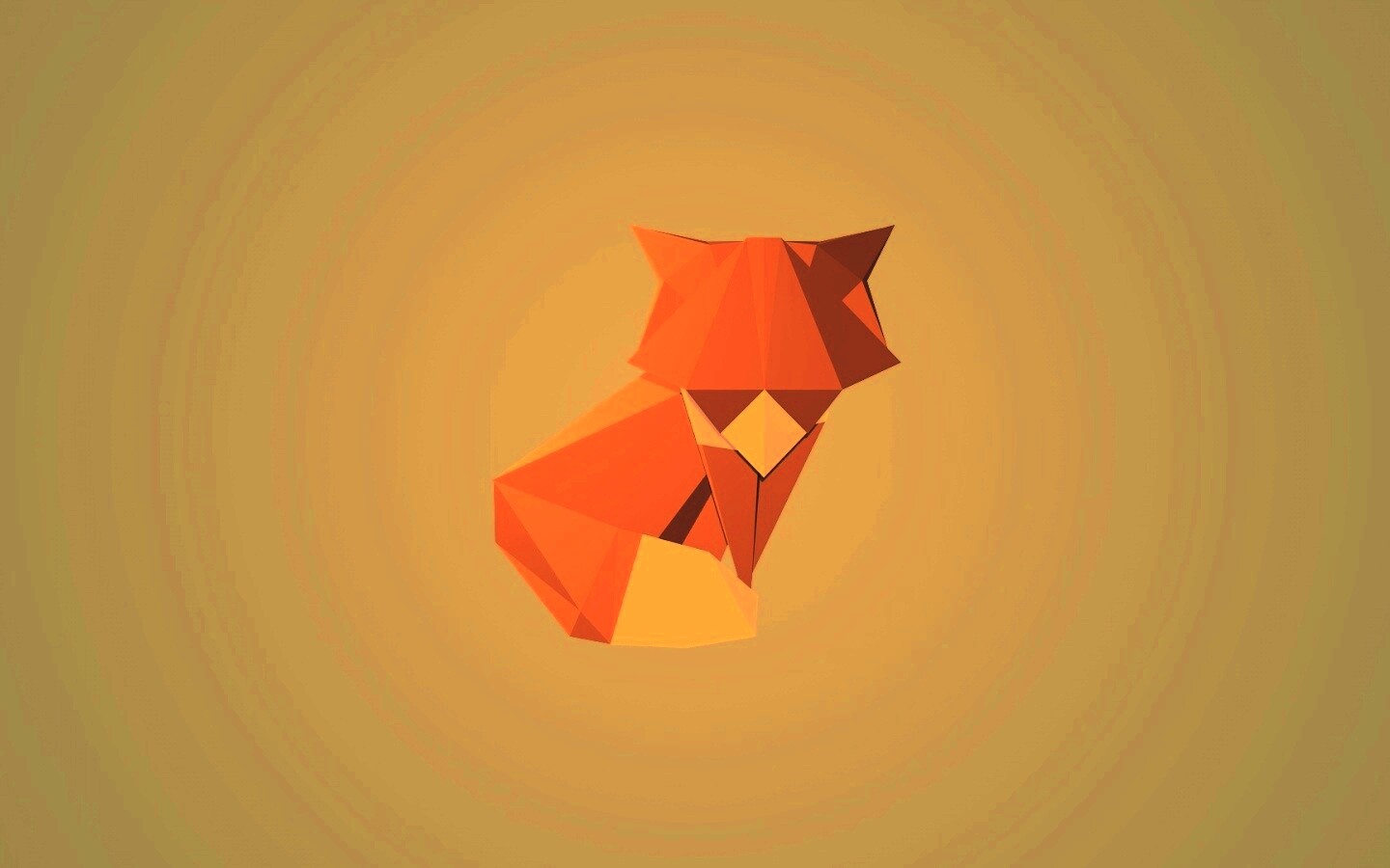 Origami fox обои
