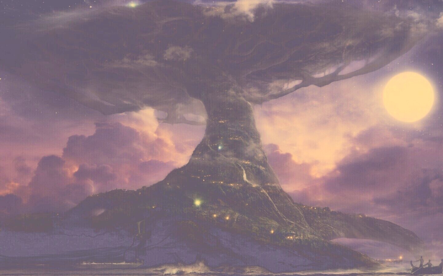 Дерево-город обои