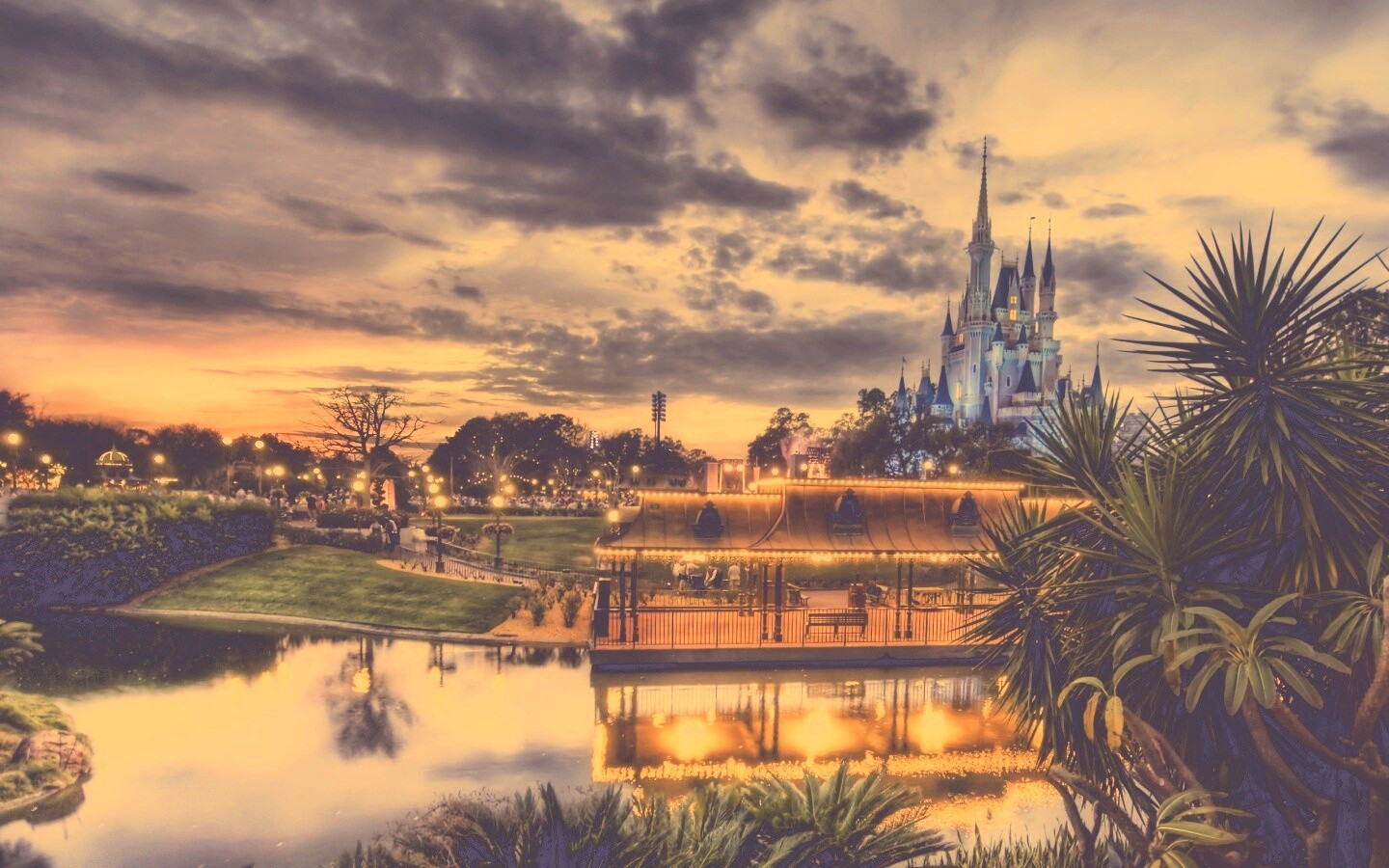 Диснеёленд вечером обои