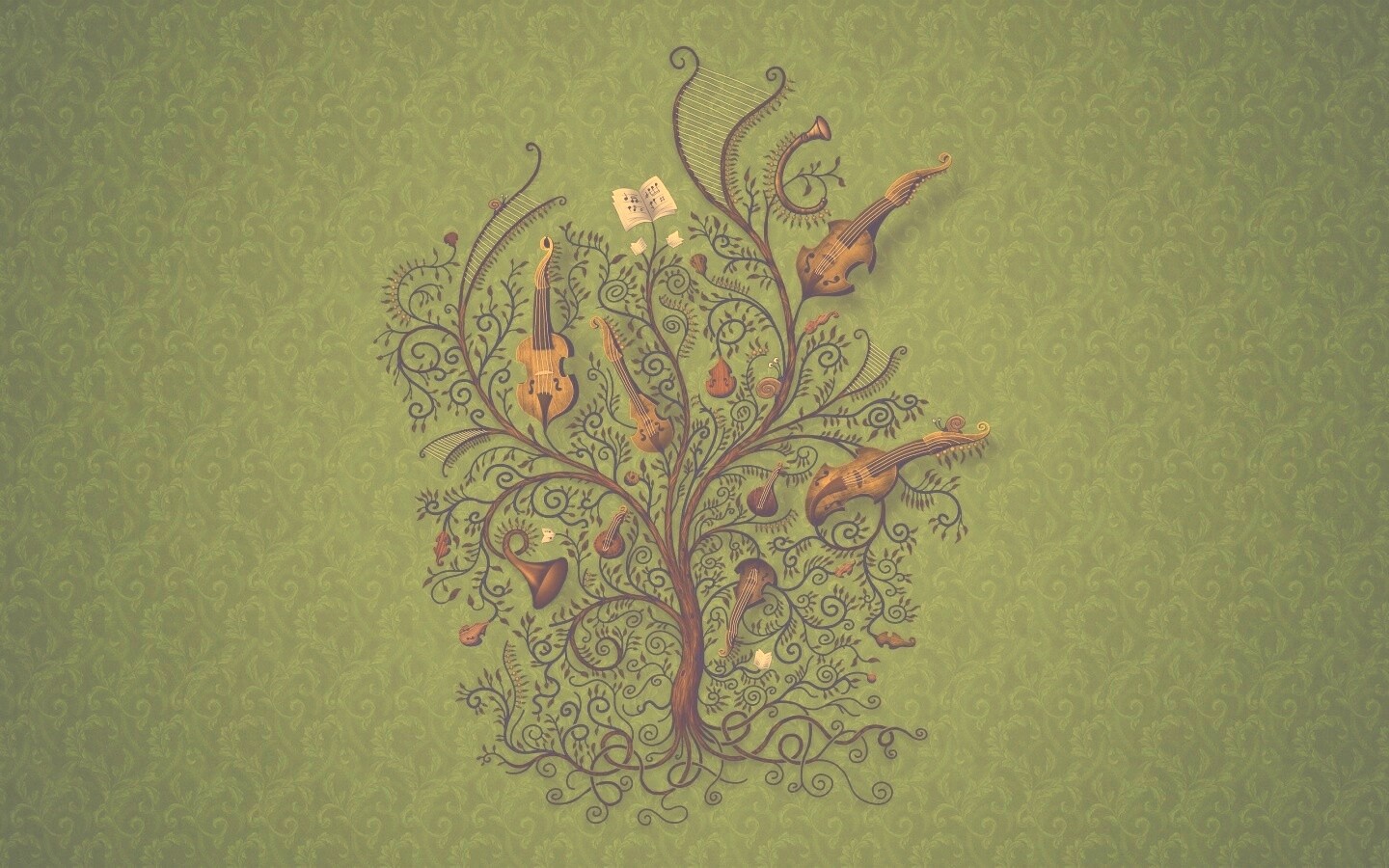 Музыкальное дерево обои