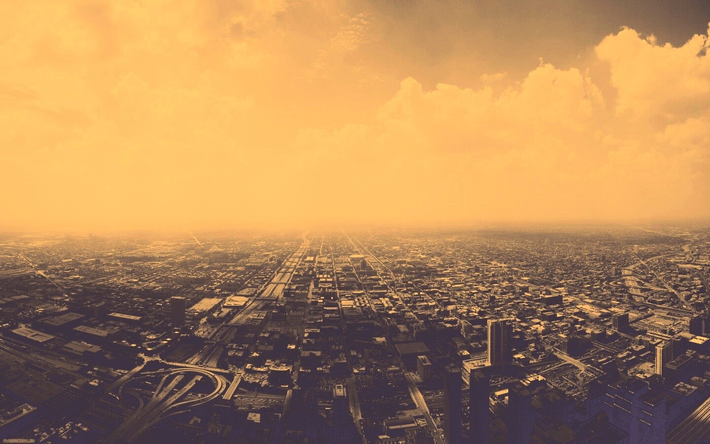 Город: вид сверху обои