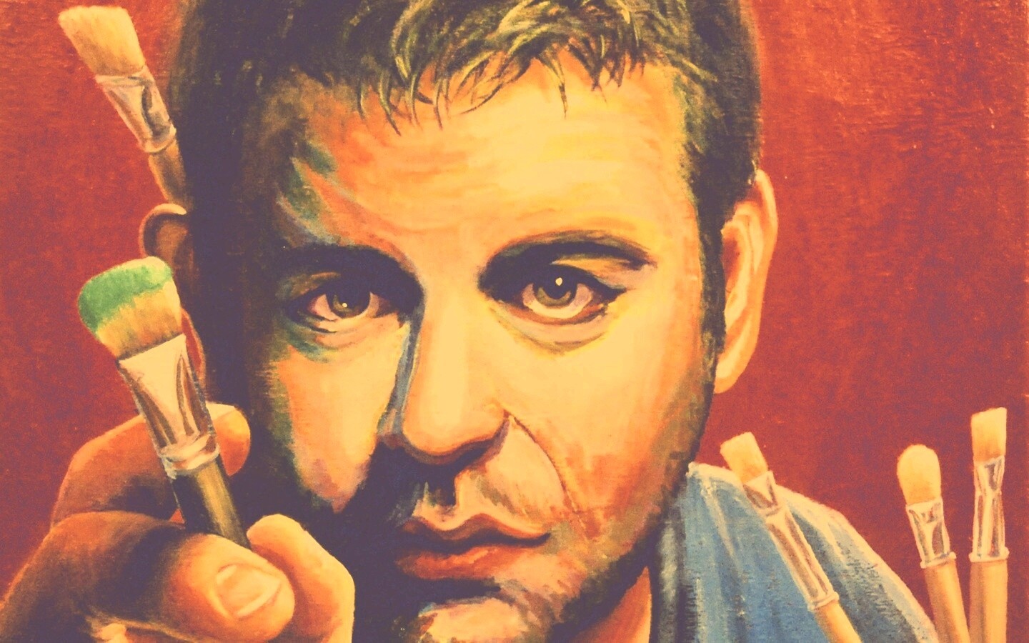 Нарисованный художник обои