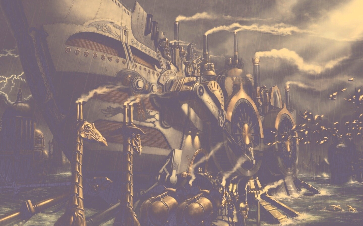 Ноев ковчег в стиле стимпанк обои