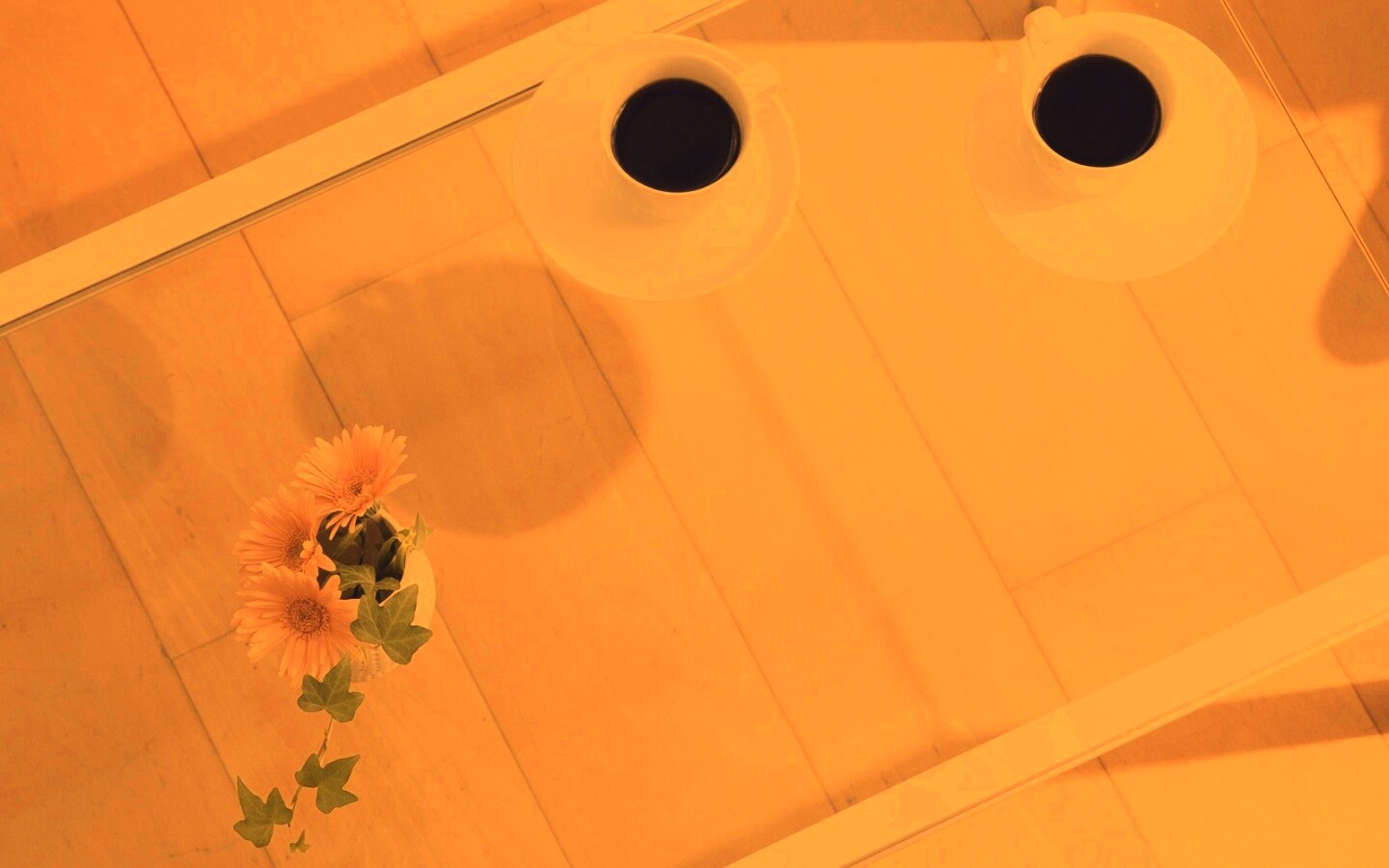 Кофе и цветы обои