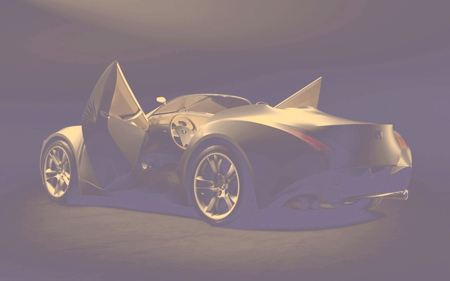 Автомобиль с распахнутыми дверцами обои