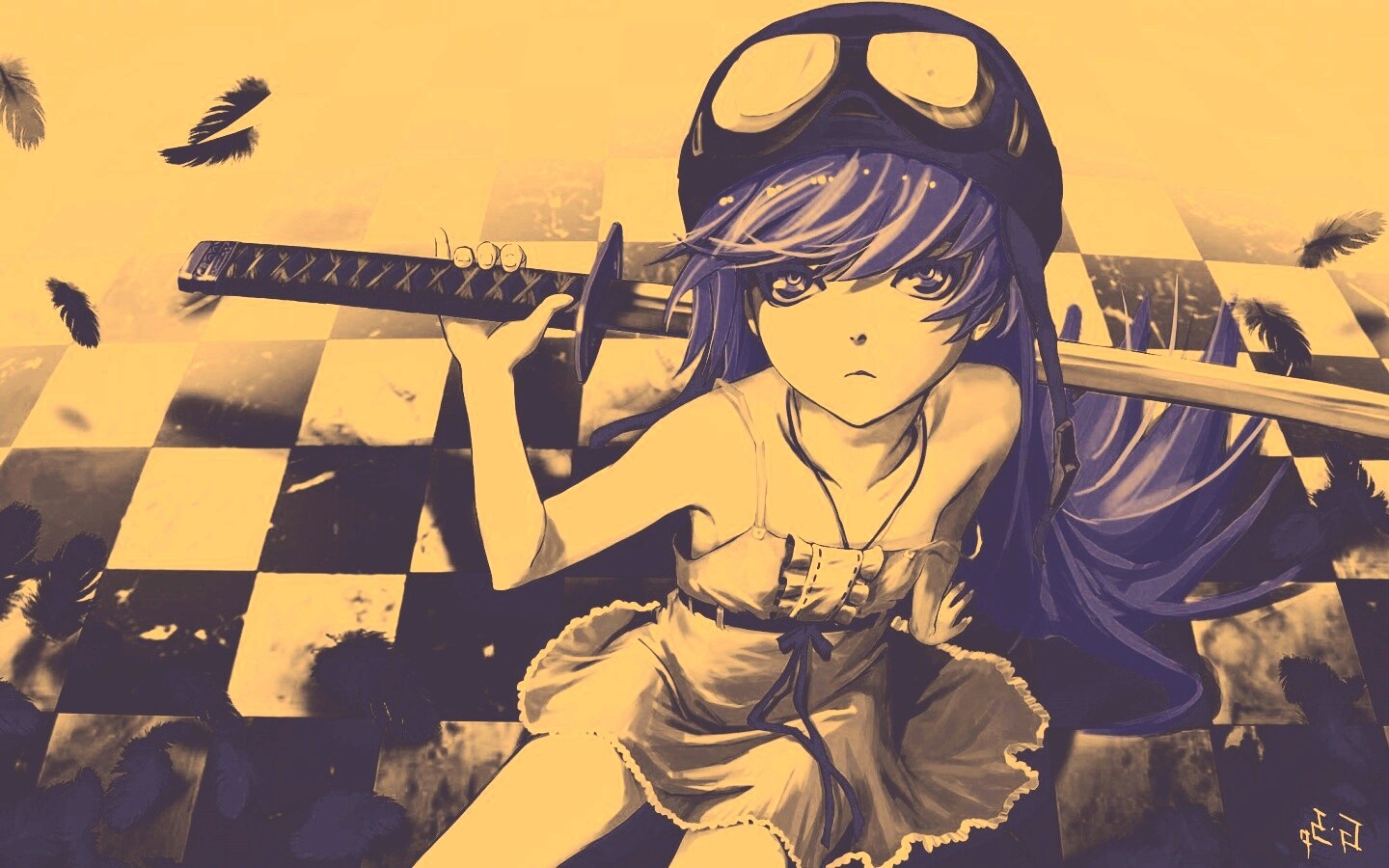 Девушка с катаной обои