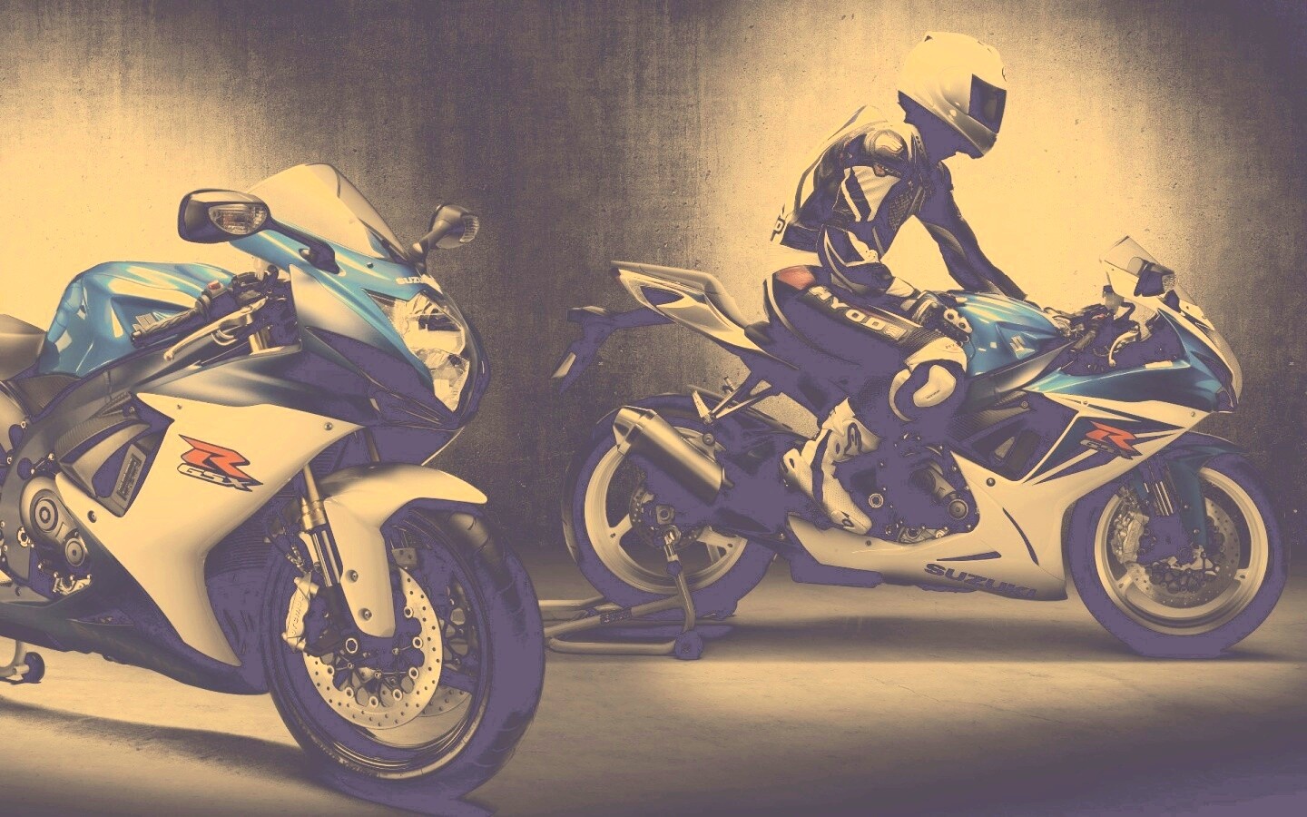 Suzuki и мотоциклист обои