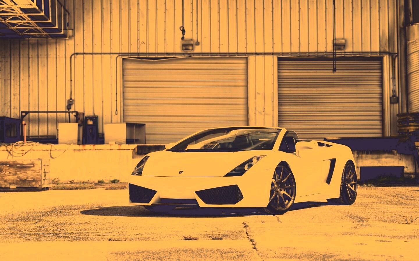 Белый спорткар Ламборгини Галлардо обои