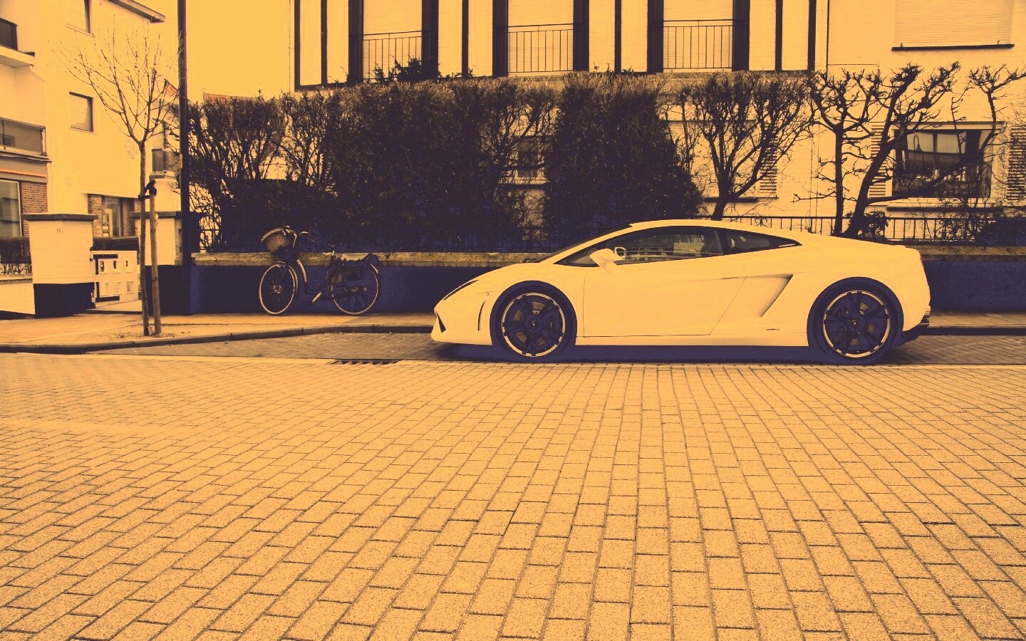 Белый Lamborghini обои