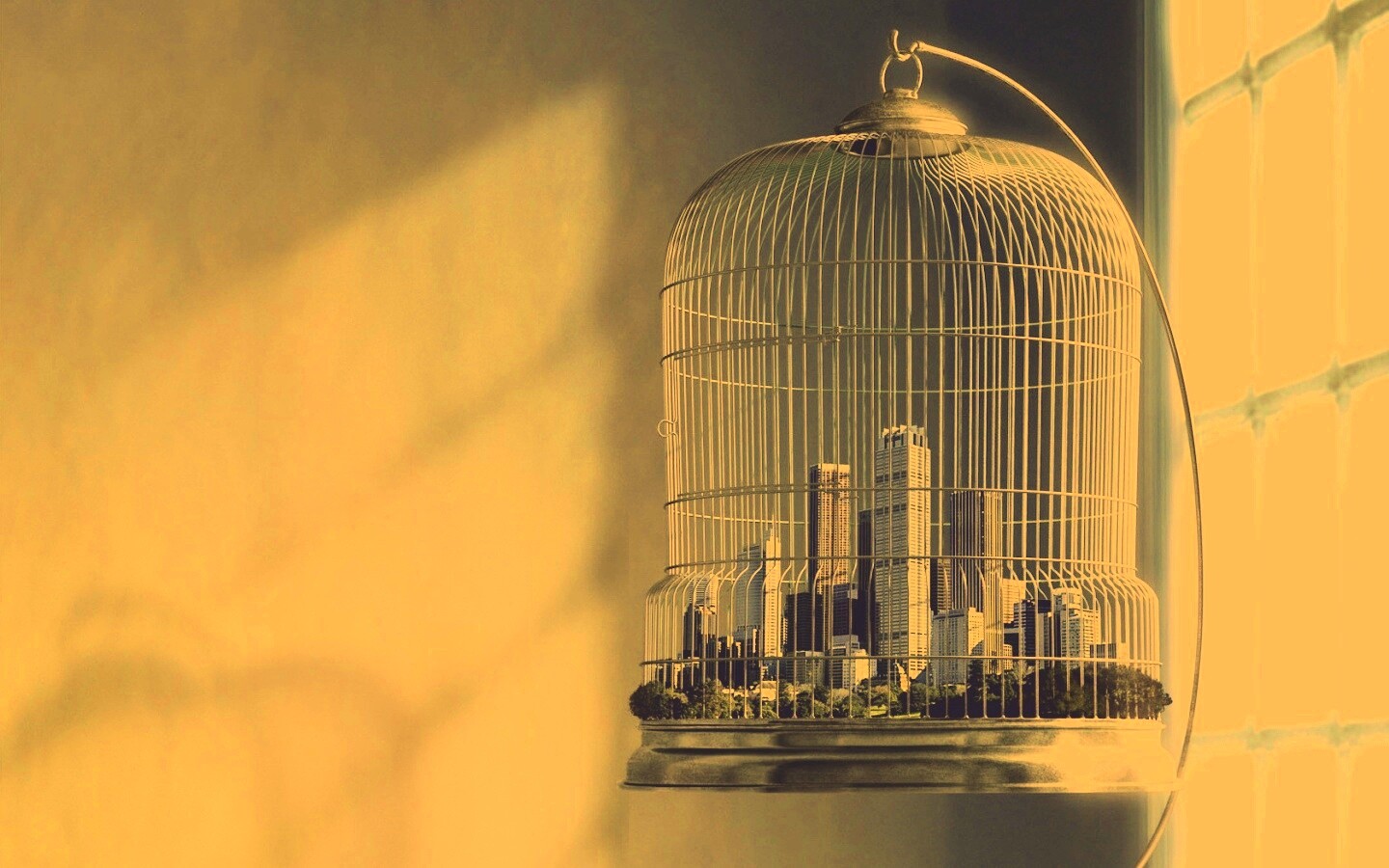 Город в клетке обои