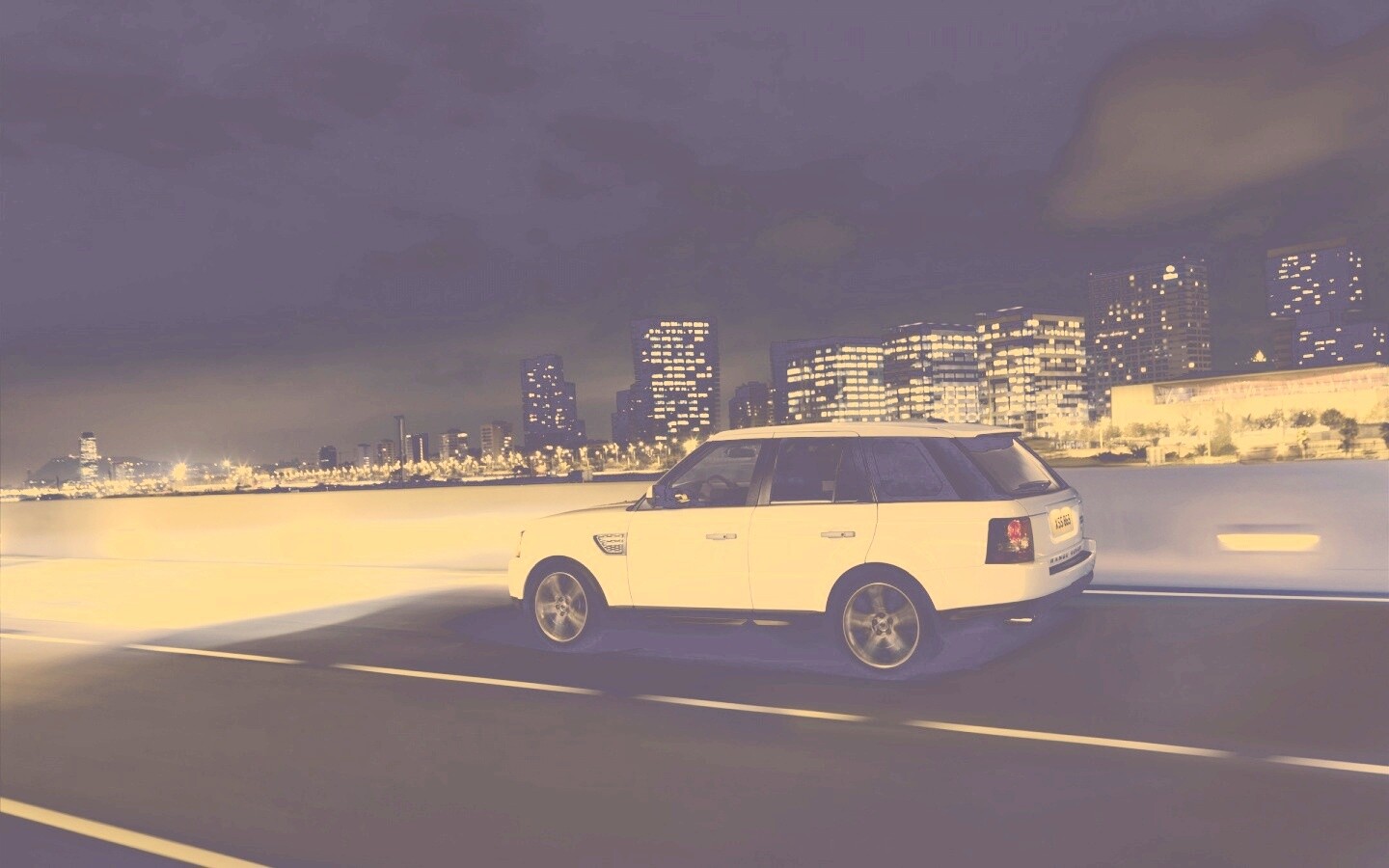 Рендж ровер на трассе обои