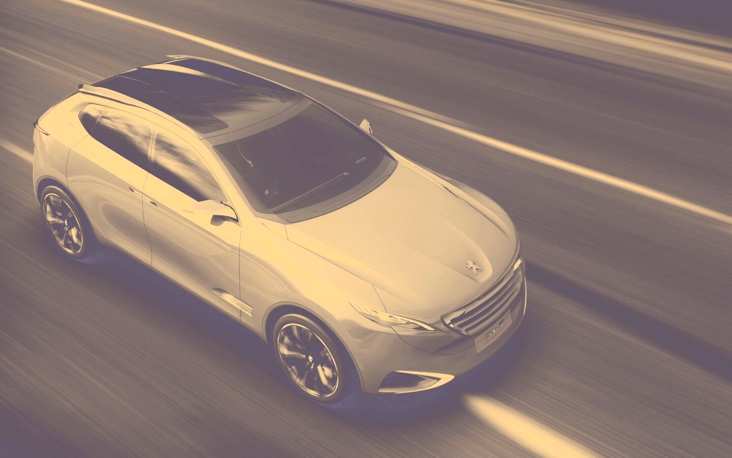 Концепт пежо на трассе обои