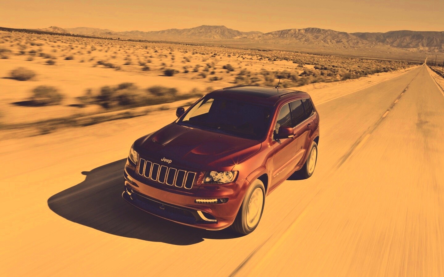 Красный Jeep обои