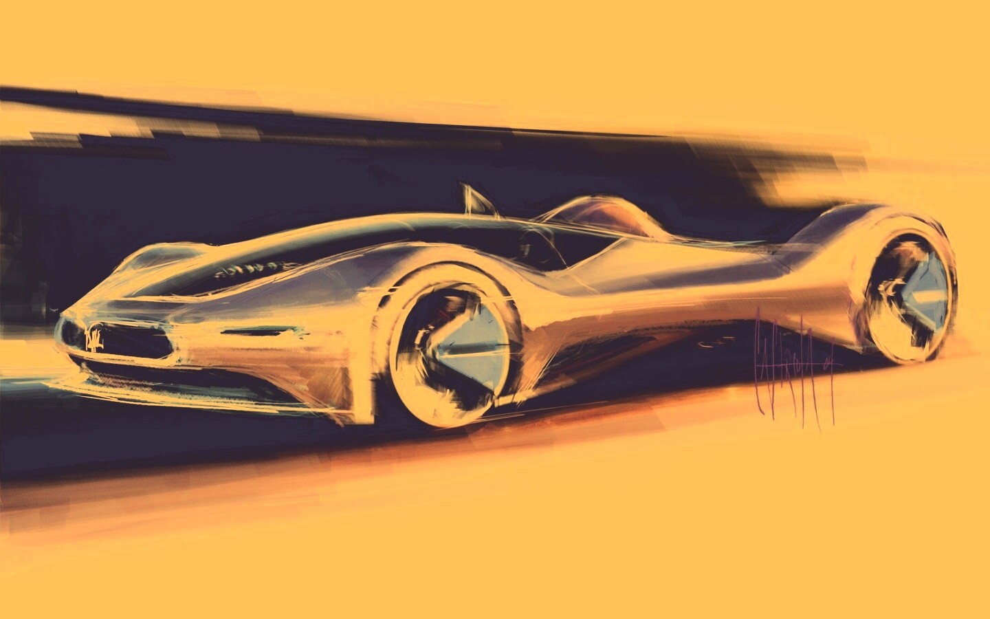 Эскиз Мазерати Birdcage обои