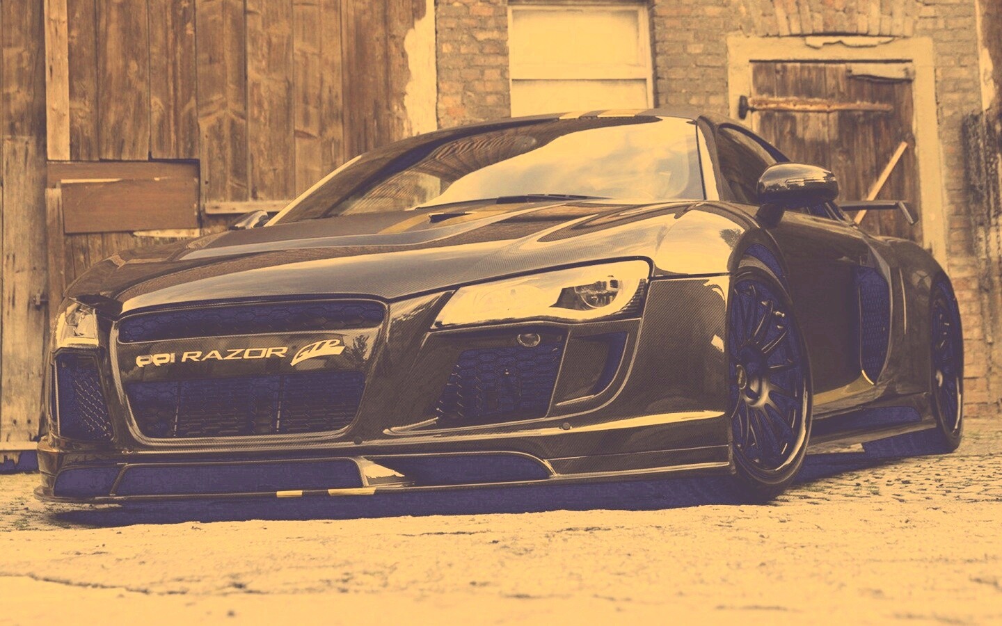 Черная Audi R8 обои