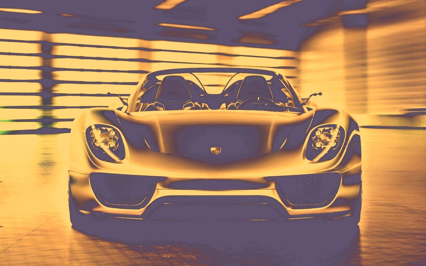 Золотой Порше обои