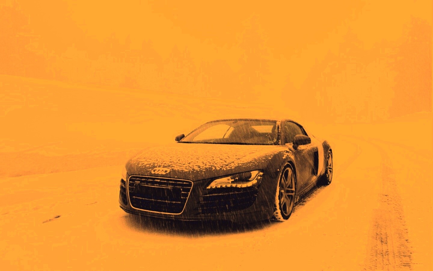 Audi R8 зимой обои