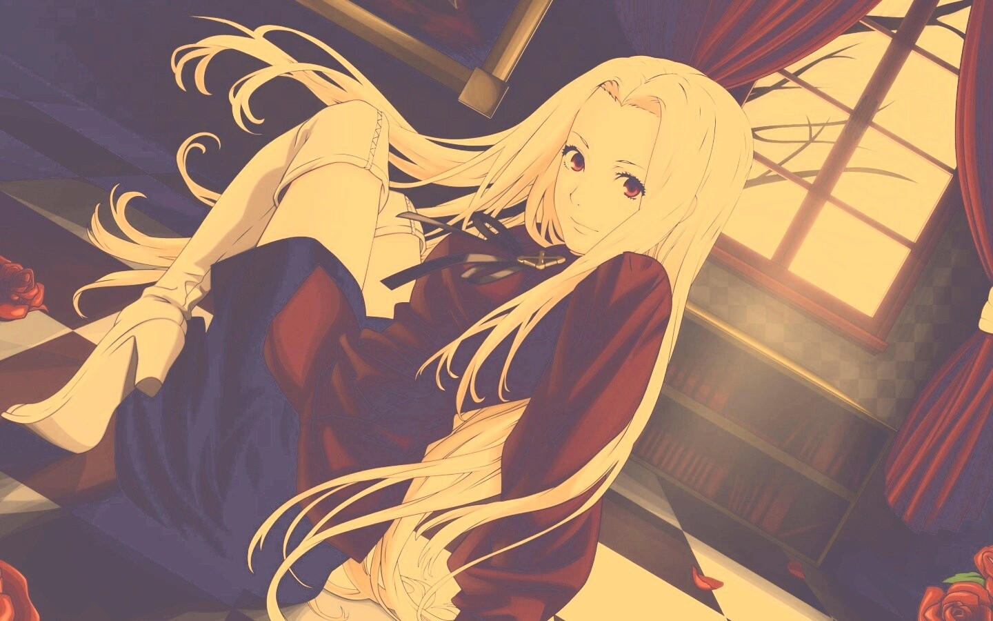 Блондинка в белых сапогах обои