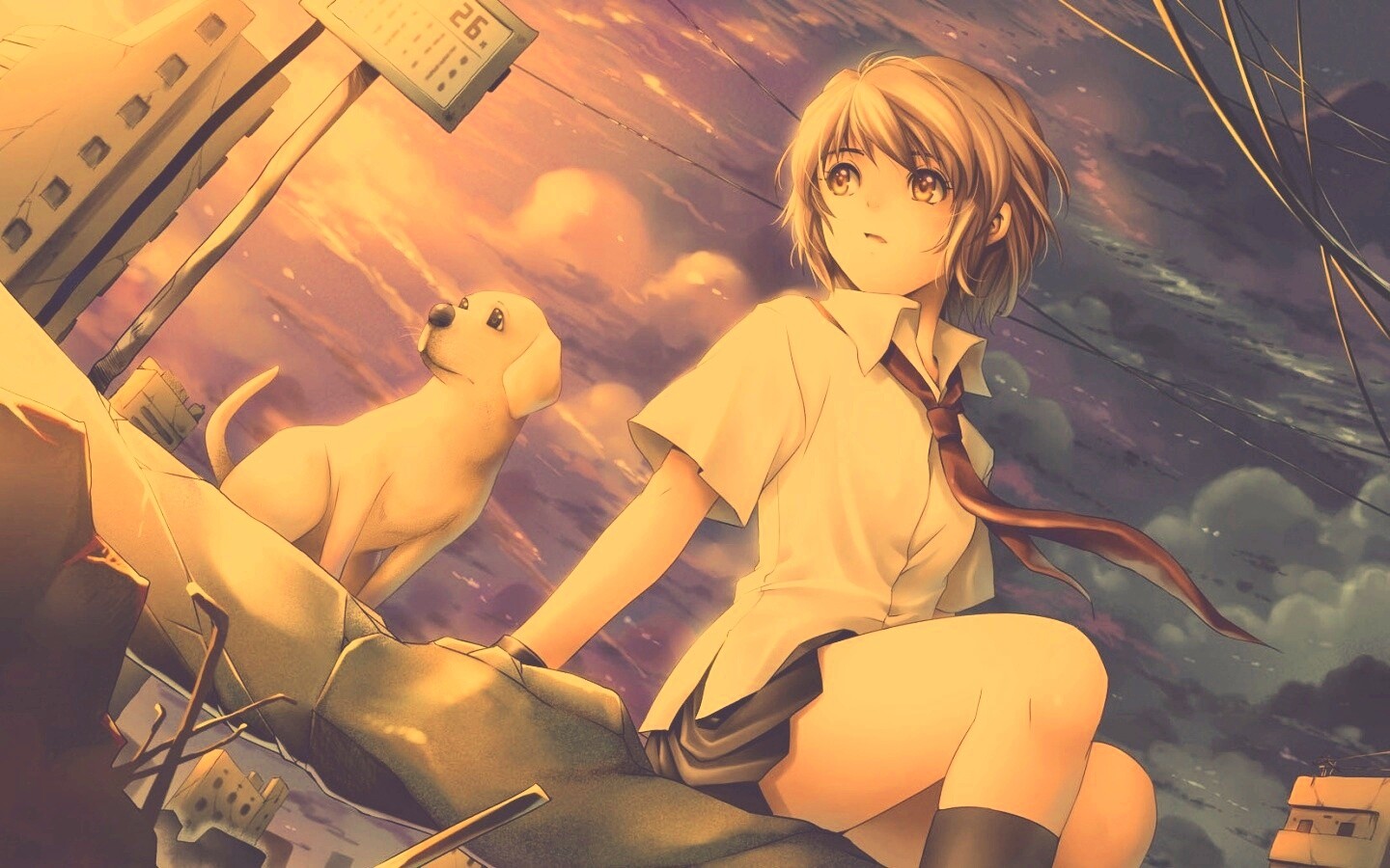 Девочка с собакой обои