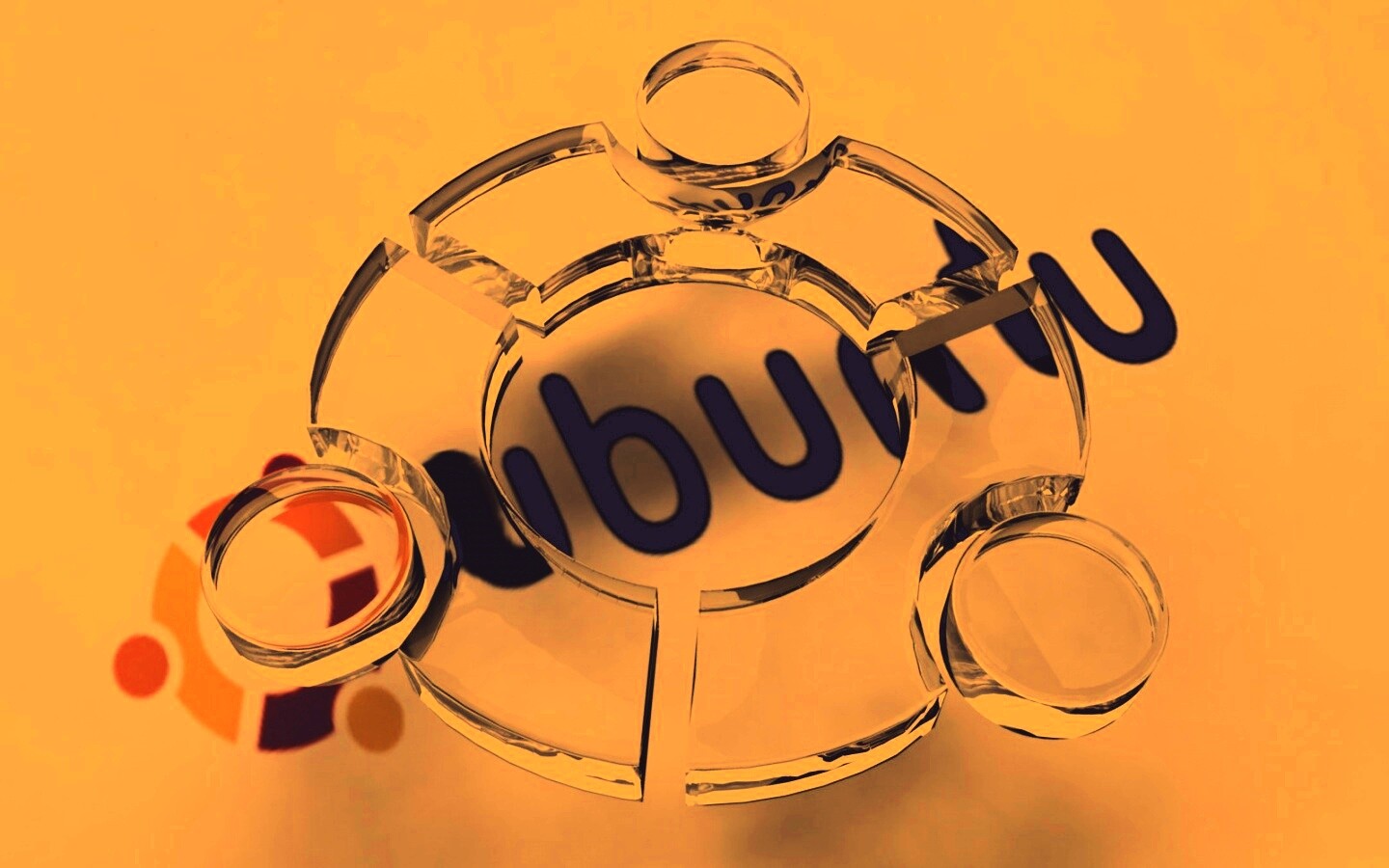Стеклянный логотип ubuntu обои