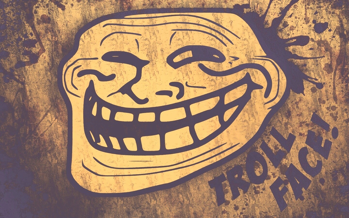 Trollface в стиле гранж обои