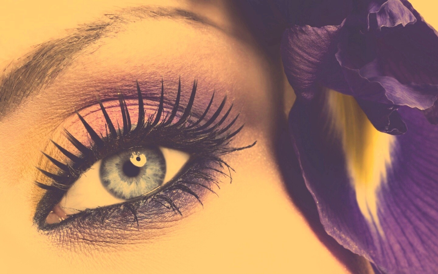 Макияж и цветок обои