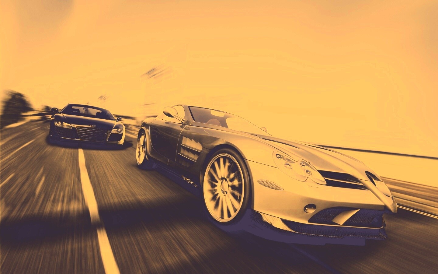 Гонка Ауди и Мерседеса обои