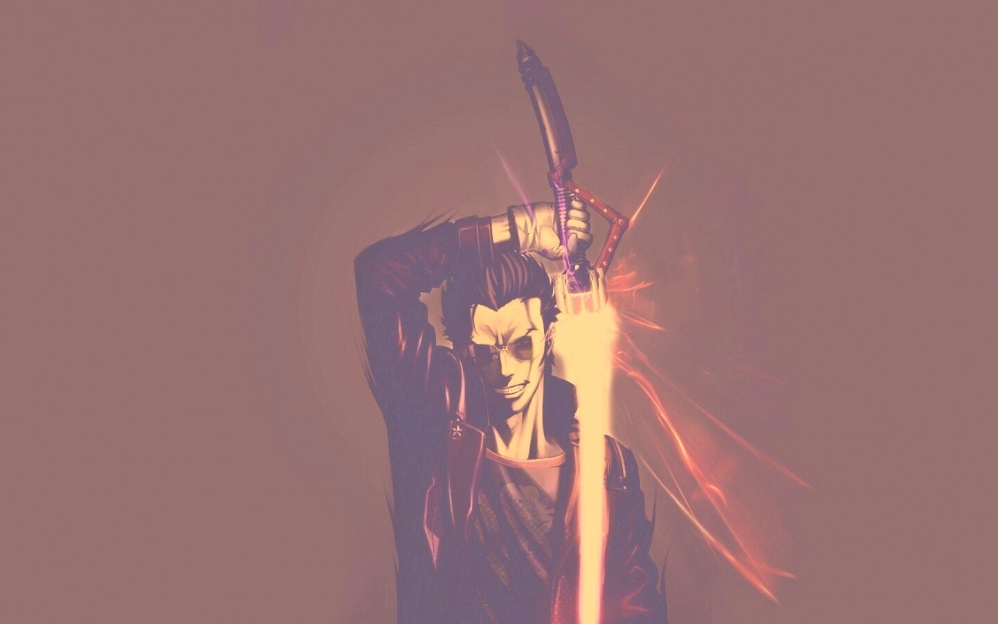 Мужик с зверским световым мечом обои