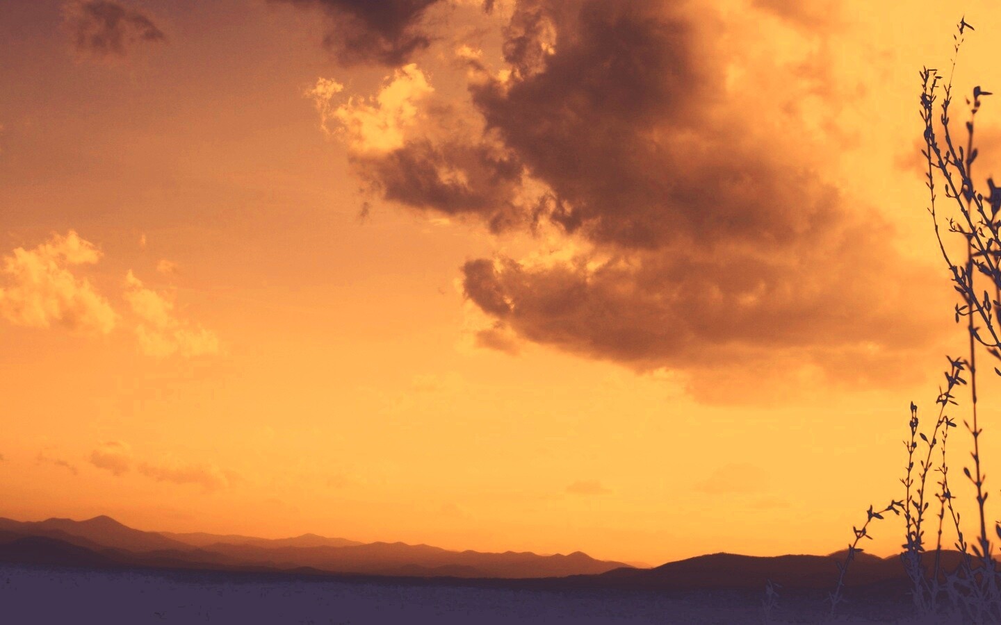 Горный закат обои