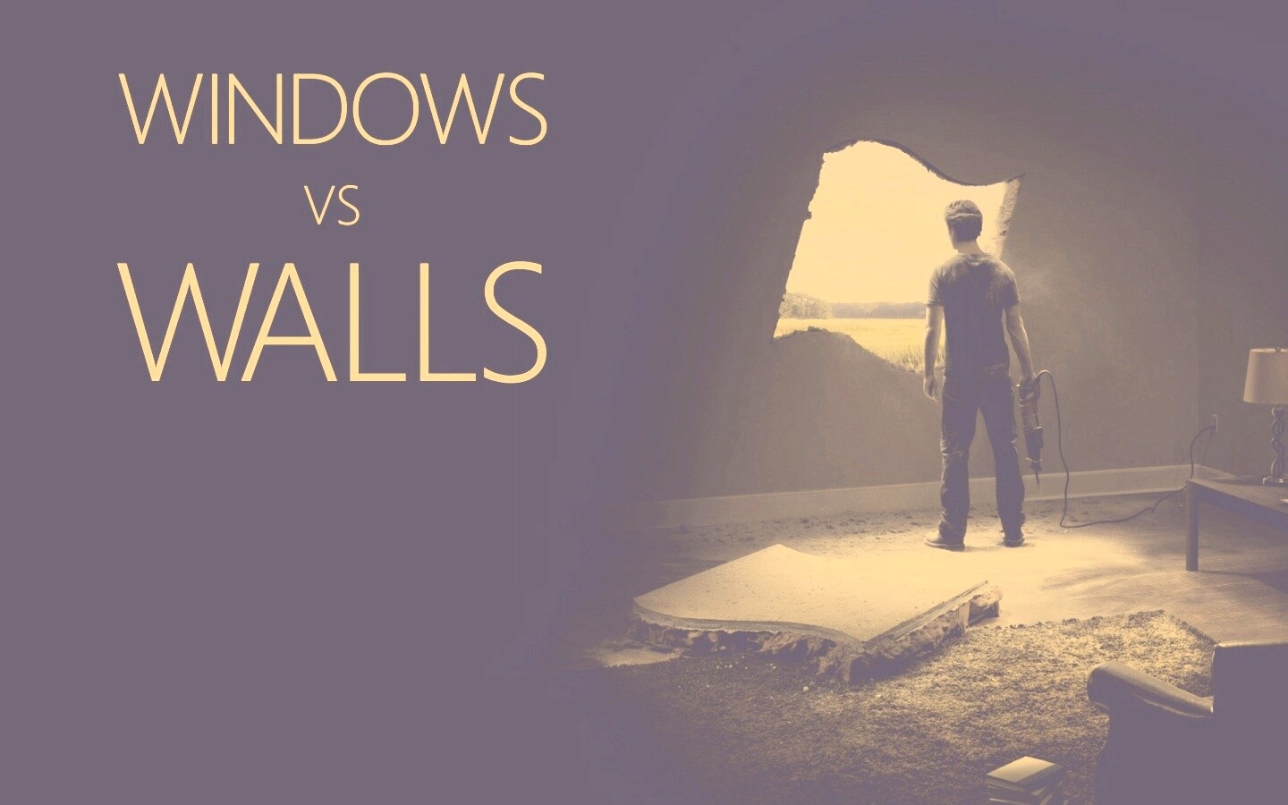 Windows против стен обои