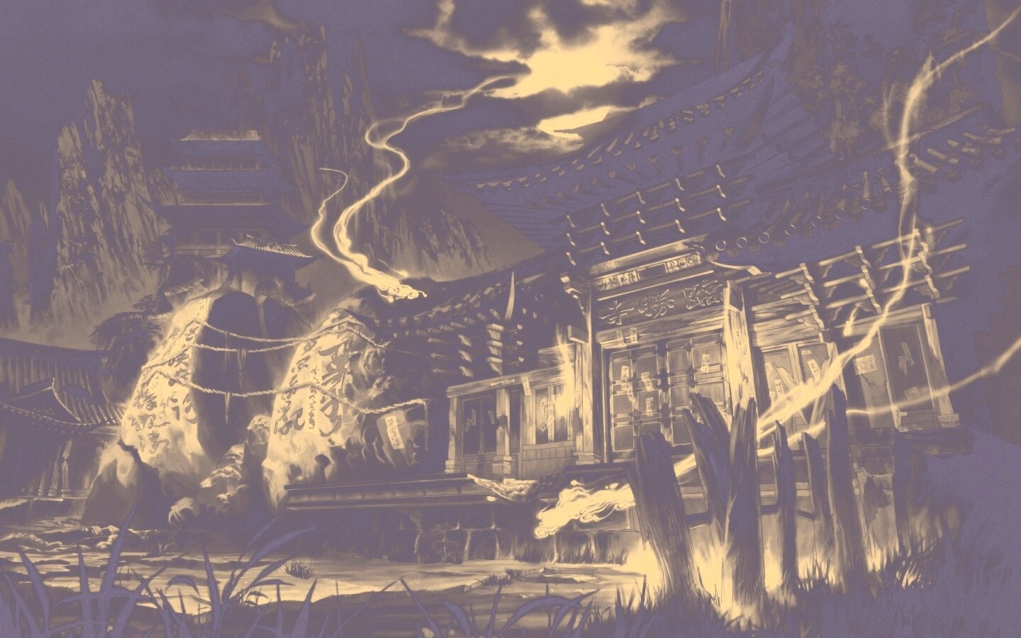 Вход в китайский храм обои