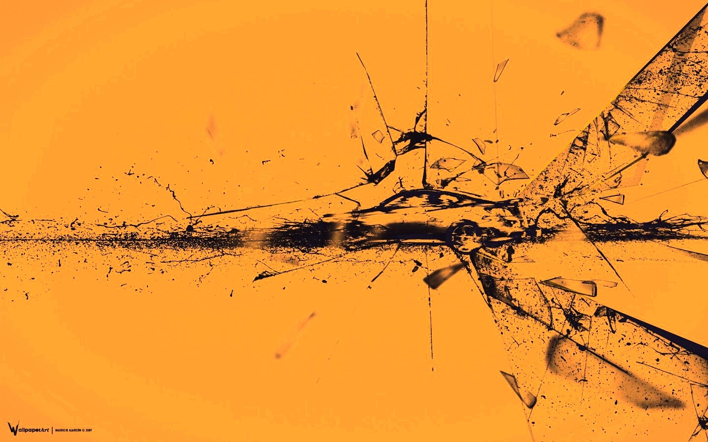 Летящие осколки обои