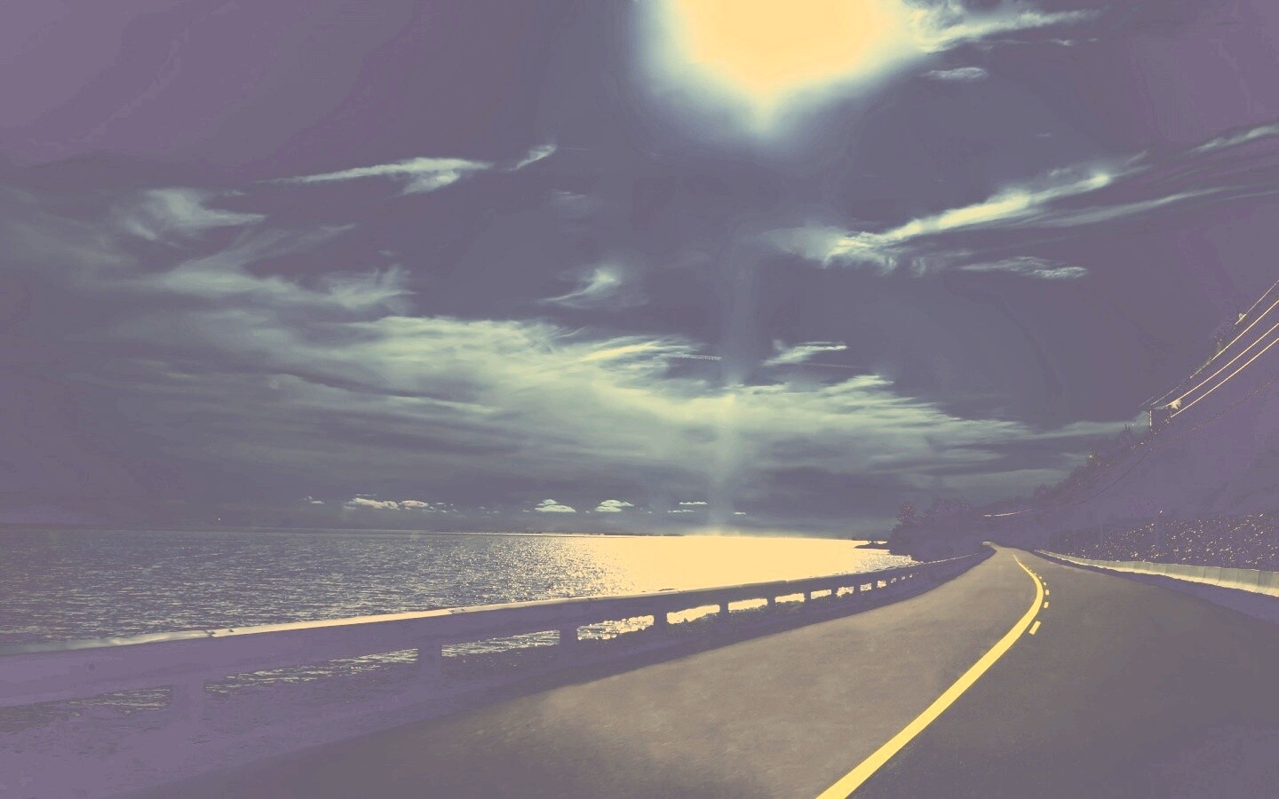 Ночная дорога обои