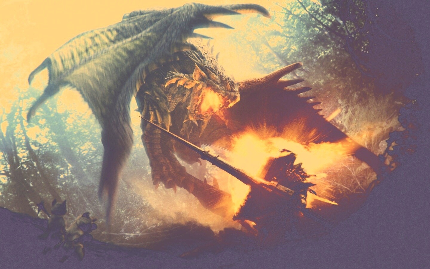 Атакующий дракон обои