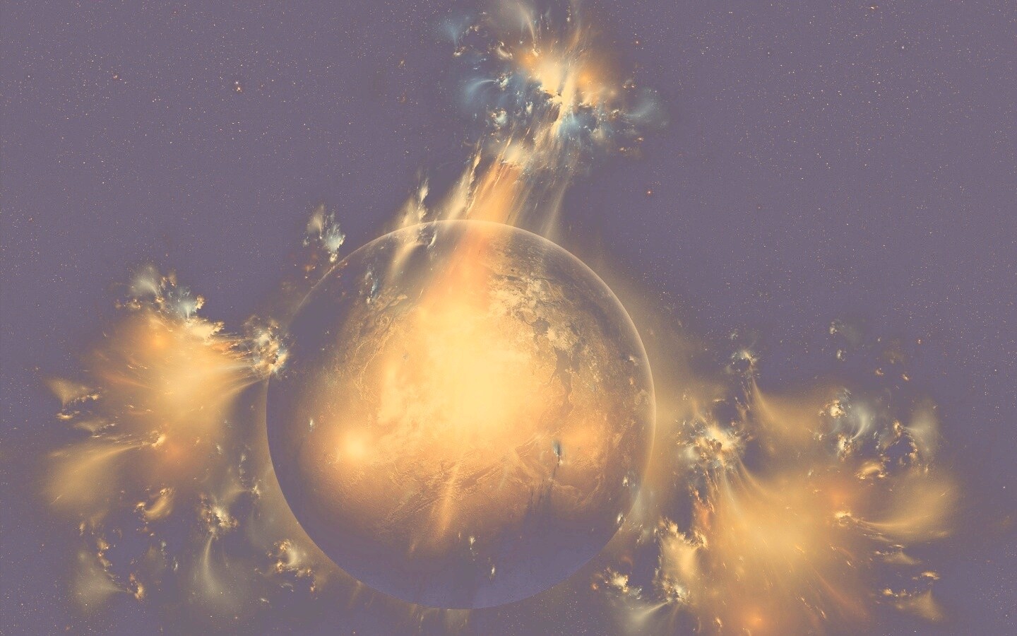 Планета в огнях обои