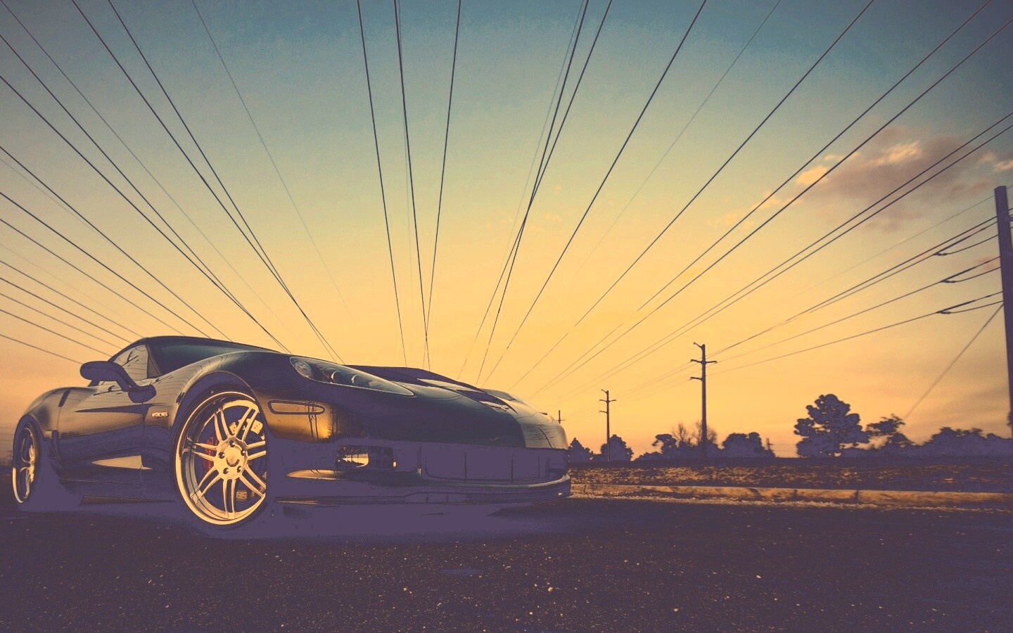 Чёрное авто обои