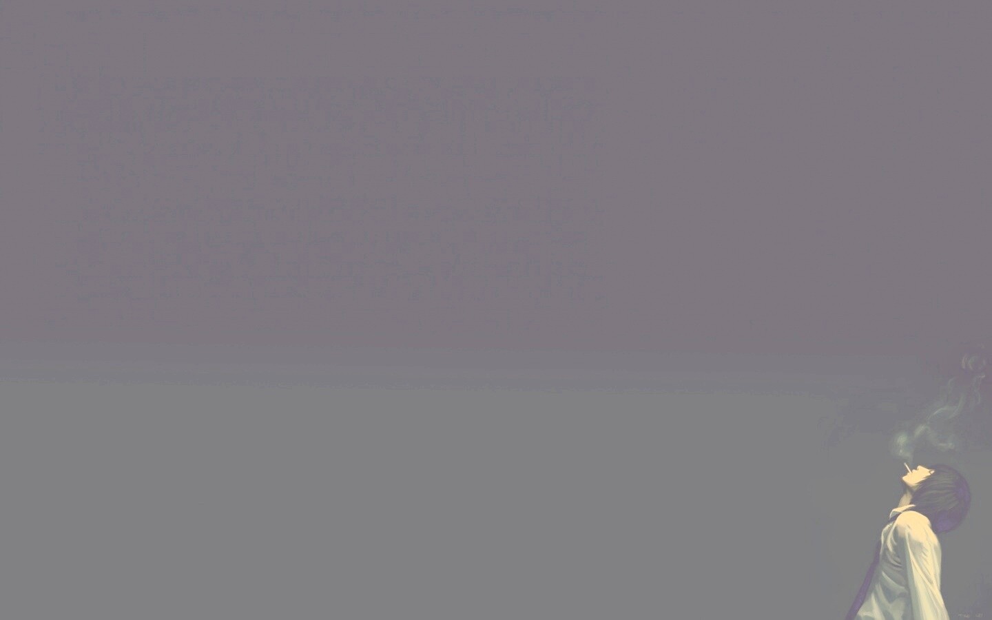 Курящий в углу обои