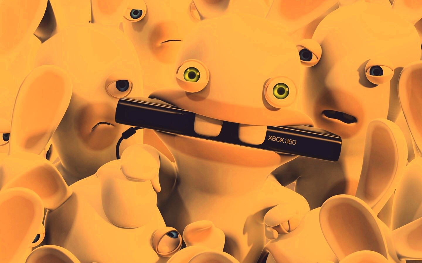 Кролик грызет кинект обои