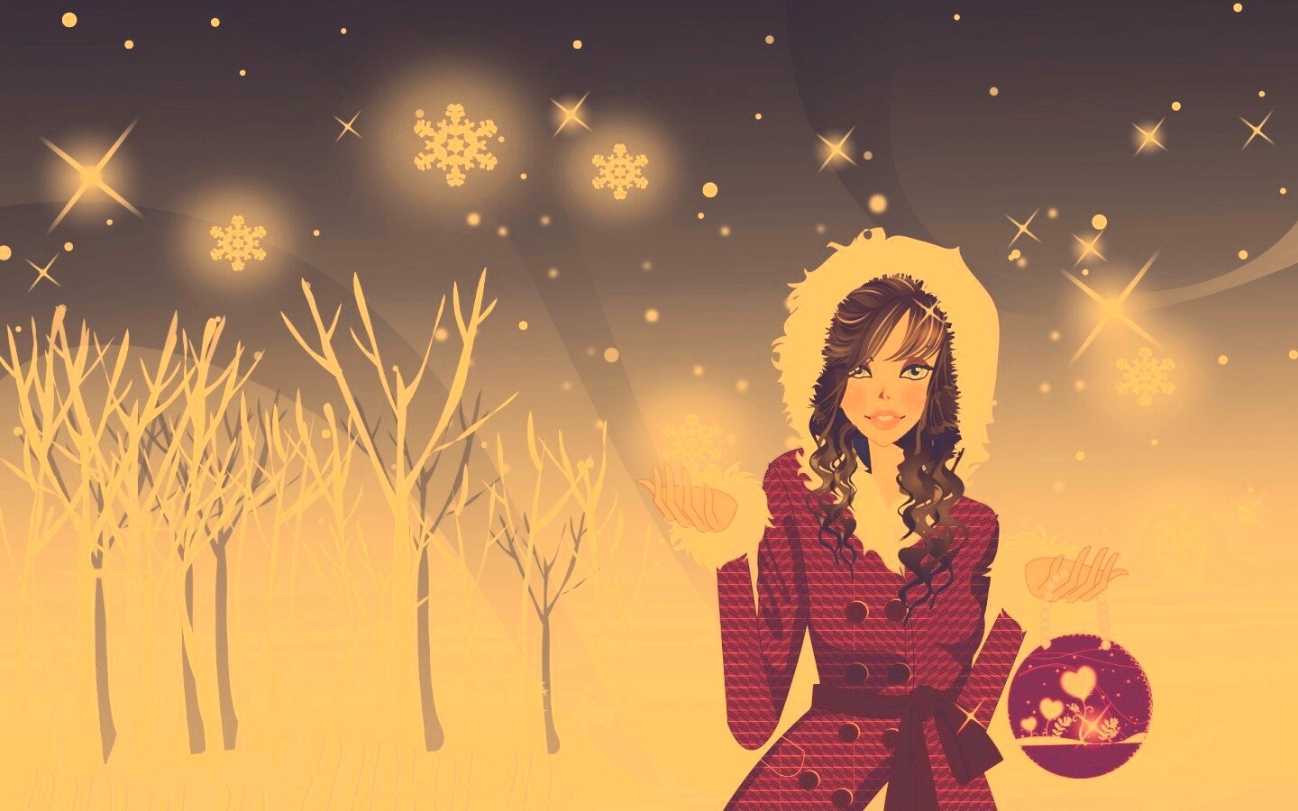 Модный новый год обои