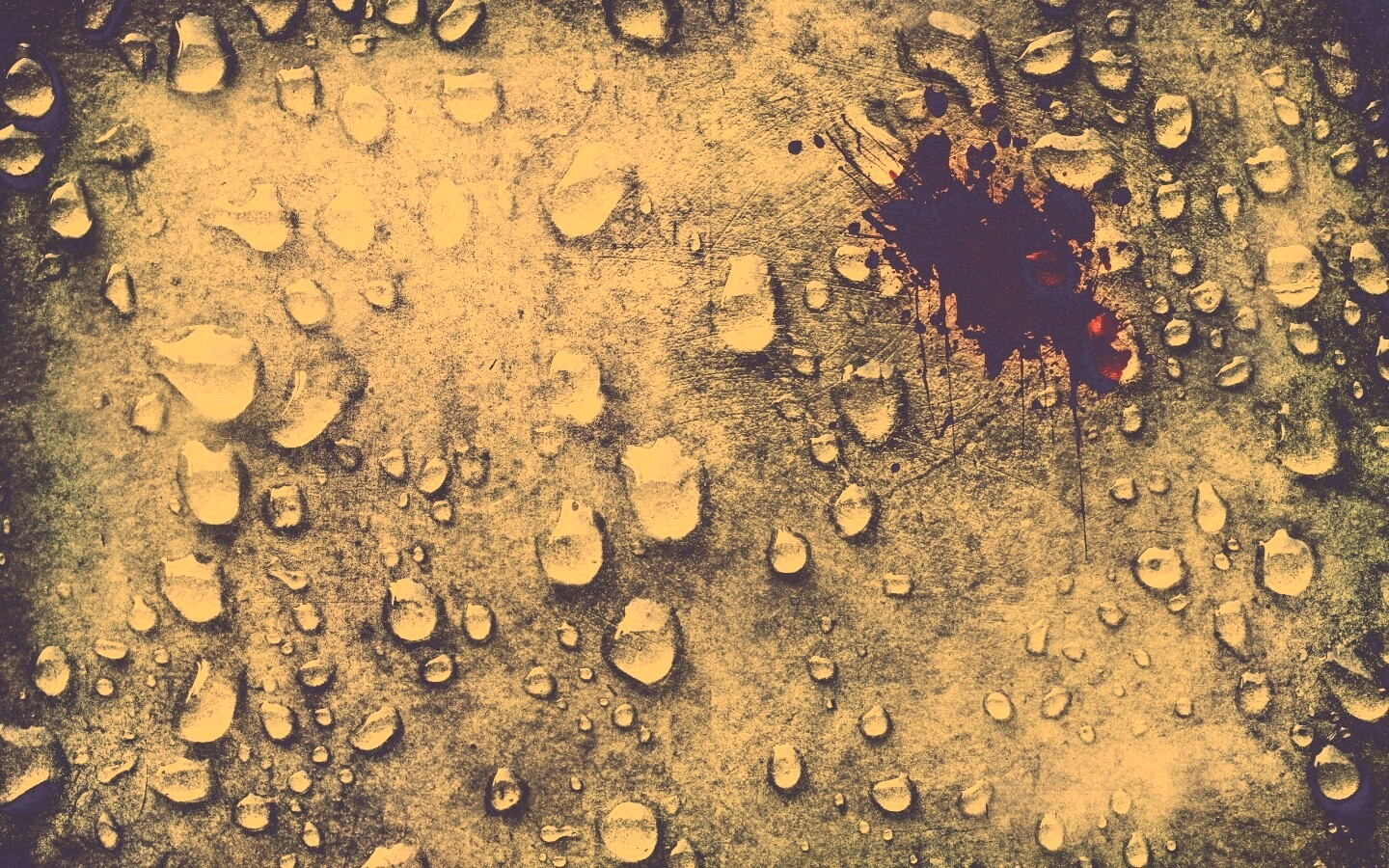 Кровавое пятно и капли воды обои