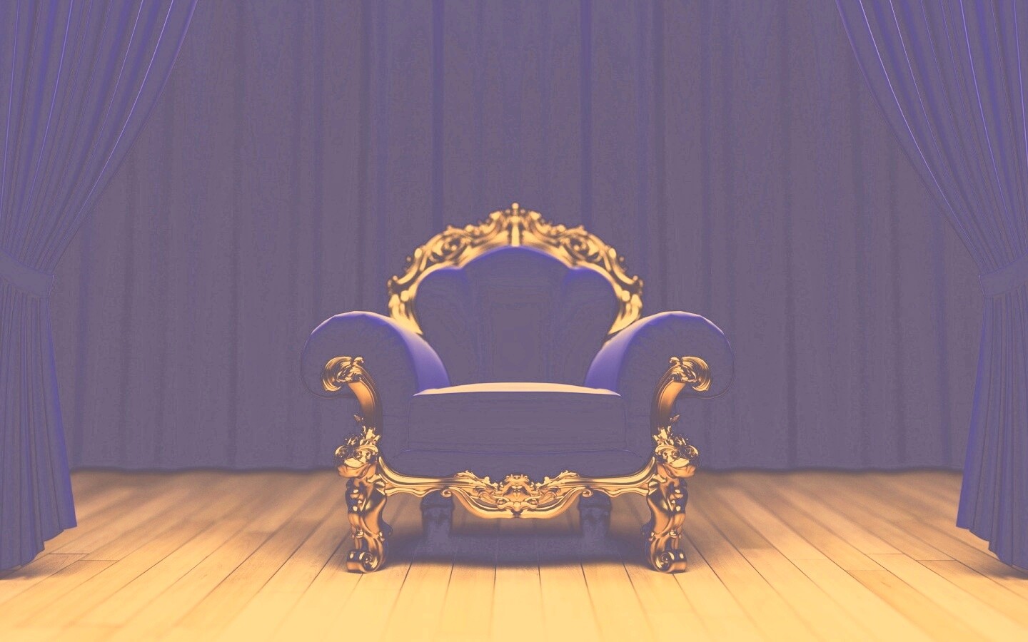 Королевское синее кресло обои