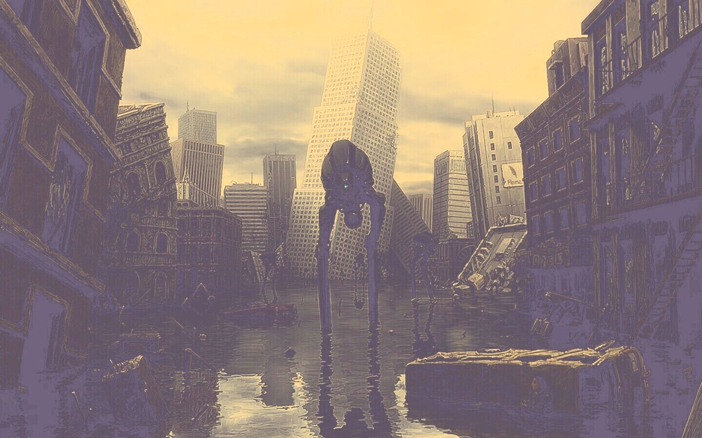 Постапокалиптический город обои