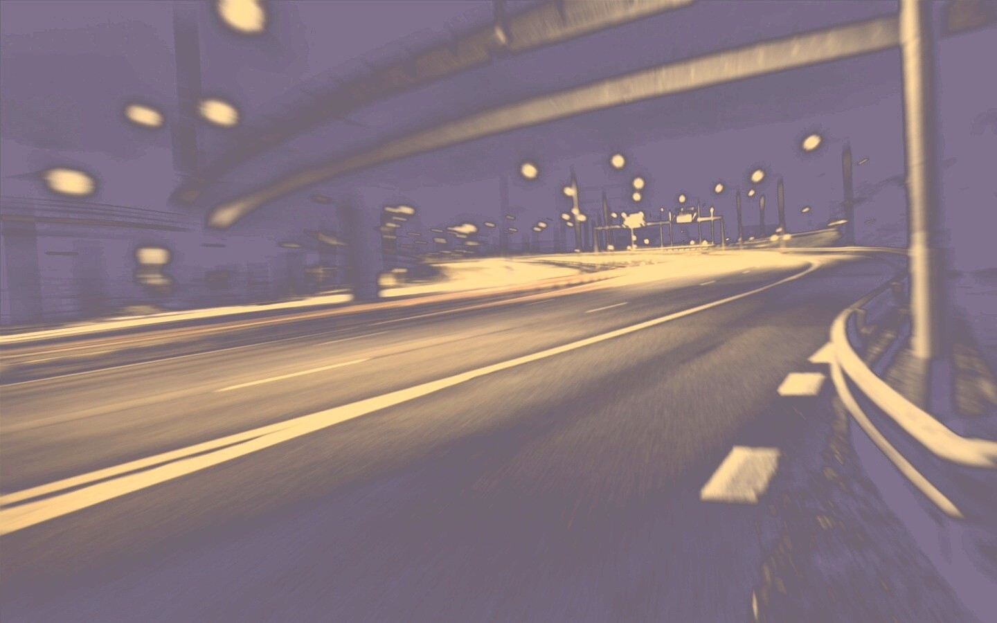 Дорога в ночном городе обои